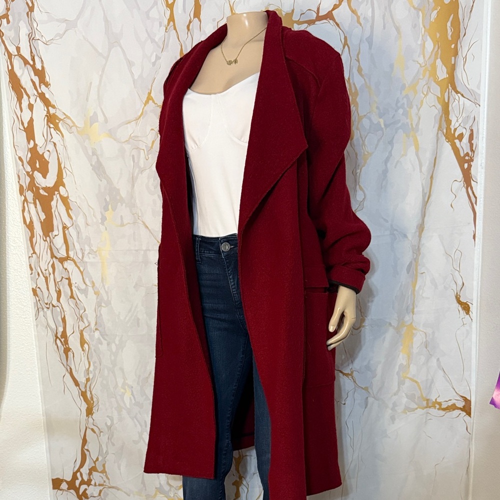 *Dex Women's Deep Red Trench Coat - Picture 2 of 11